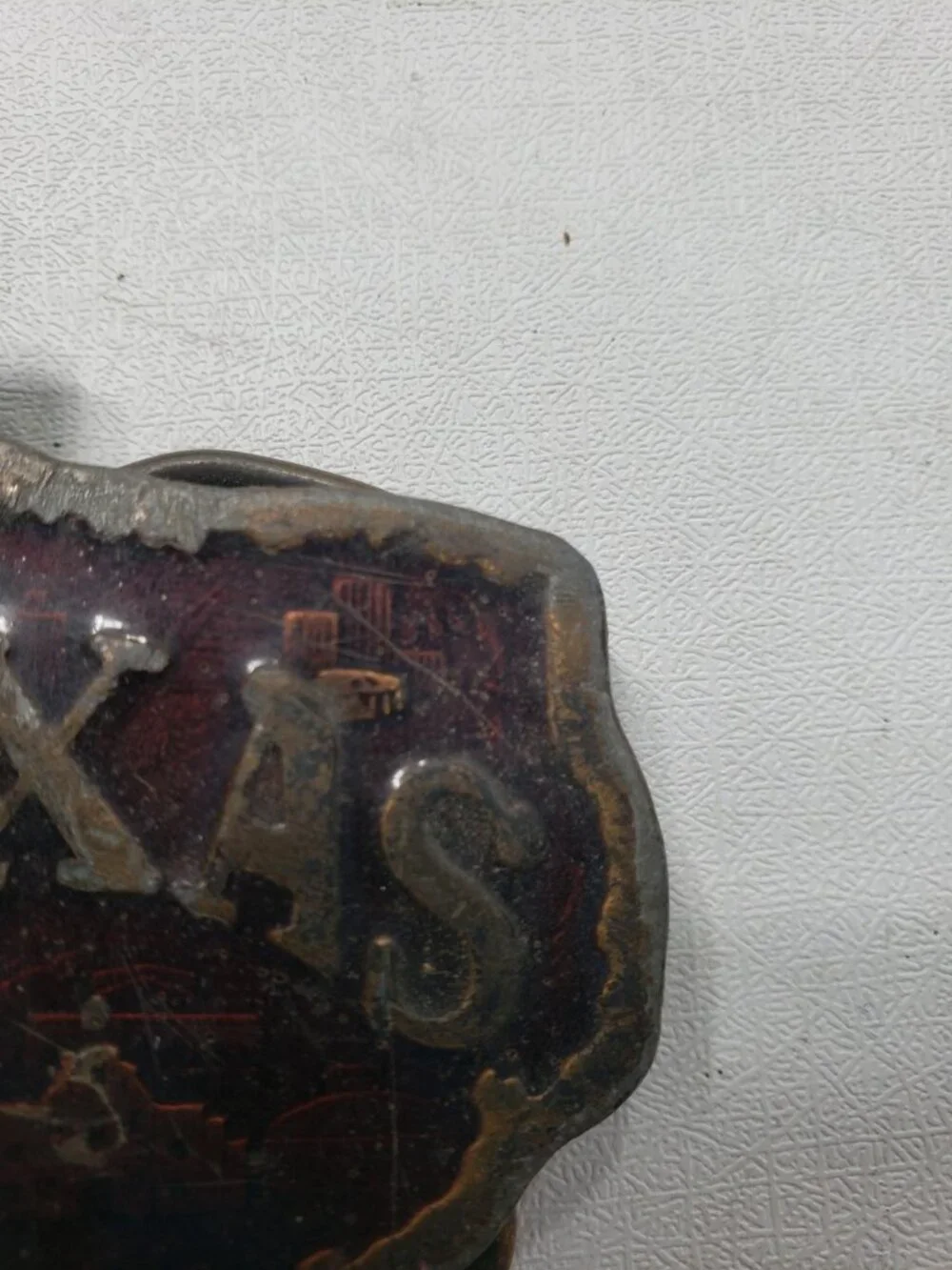 Vintage 1977 Indiana Metal Craft Texas Lone Star State Belt Buckle F-118